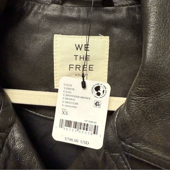 We The Free Dark And Stormy Leather Short Trench - Picture 7 of 9